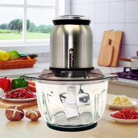 Скляний електричний подрібнювач Hoffmans HM-8843, 2 л, 1200 Вт потужний кухонний прилад 